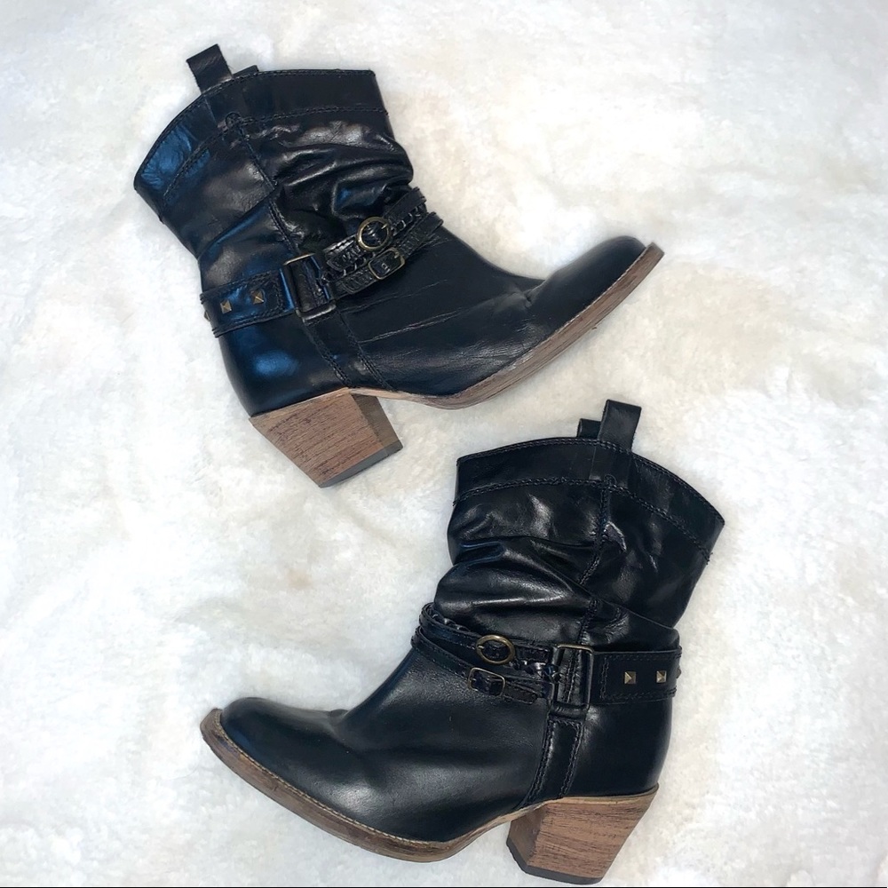 Steve Madden Tanner Black Western Slouch Boots 8